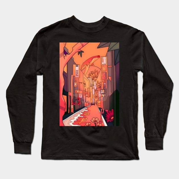 Whale beach street Long Sleeve T-Shirt by Swadeillustrations